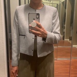 Black and white printed suit jacket